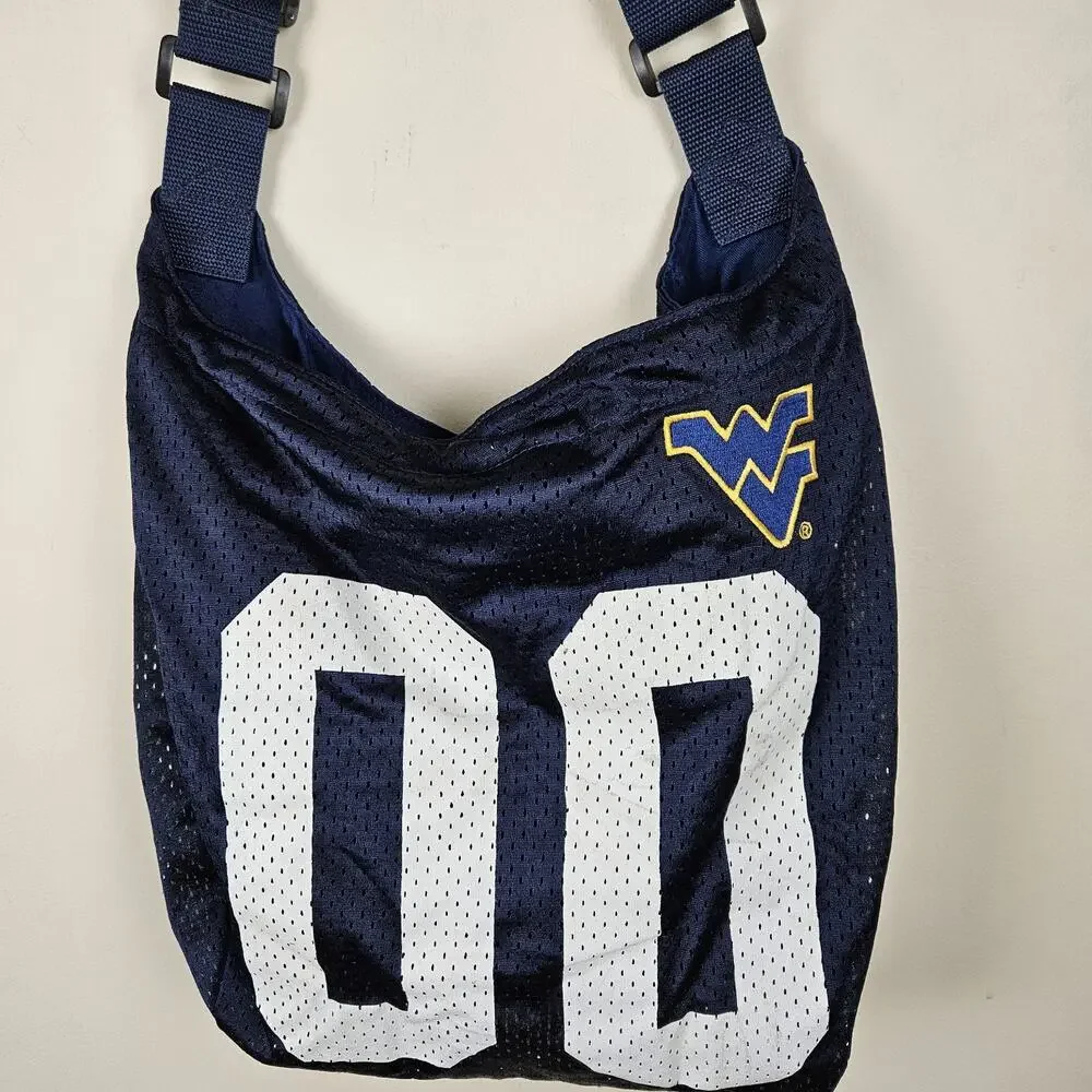 WV West Virginia Mountaineers Football Team Purse Handbag Bag Navy Blue Gold